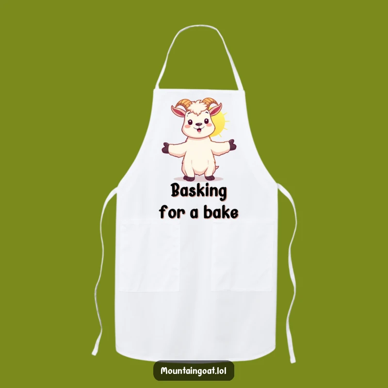 Funny Kawaii Goat Apron: Sunny Kitchen Vibes, Cheerful Chef's Funny Gift