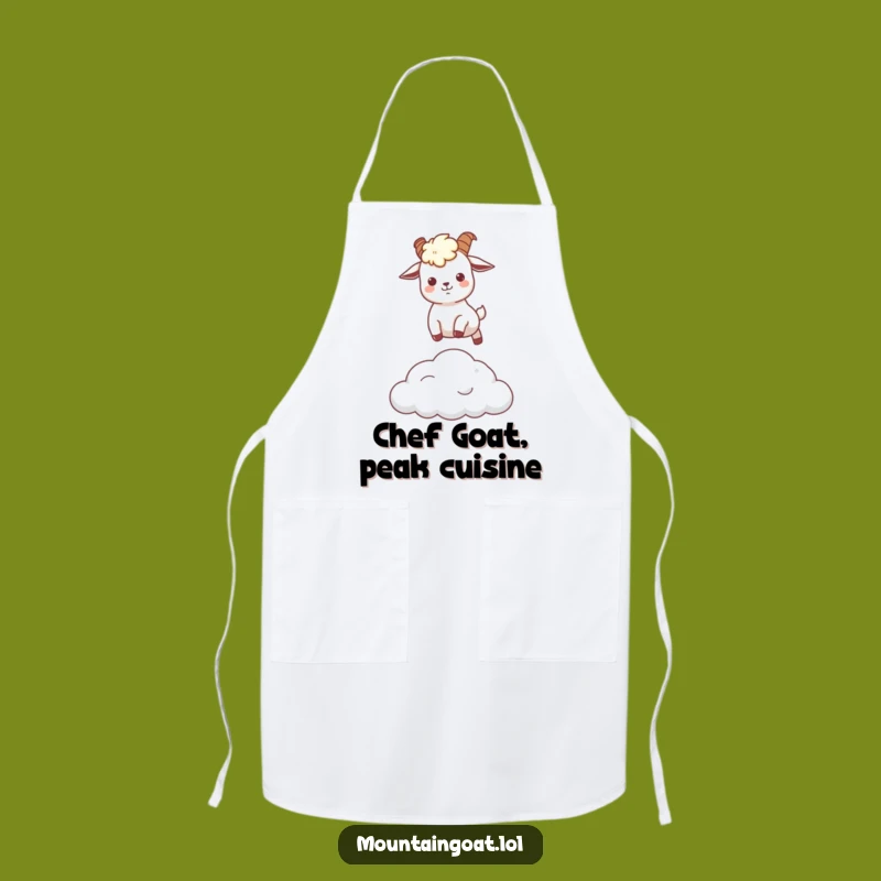 Funny Kawaii Mountain Goat Cloud Leap Apron - Cooking Humor Gift