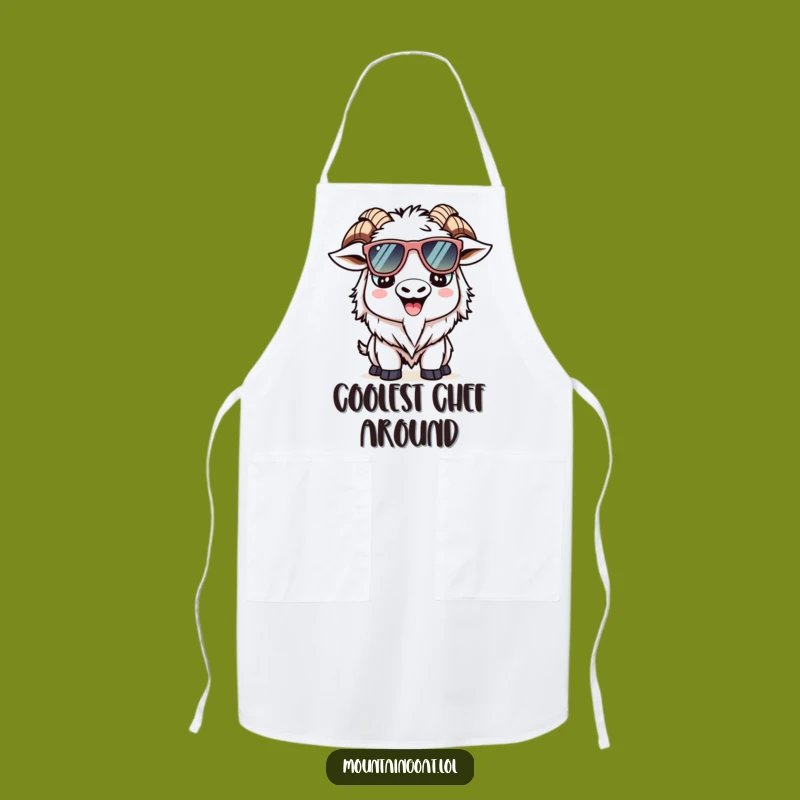 Funny Kawaii Goat Apron - Cool Sunglasses Mountain Goat Wear for Fun Cooking