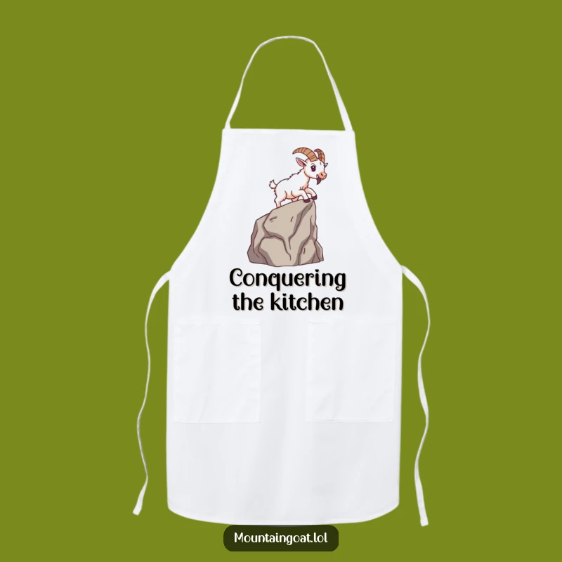 Funny Brave Mountain Goat Apron - Determined Climber Chef Wear - Kitchen Gift