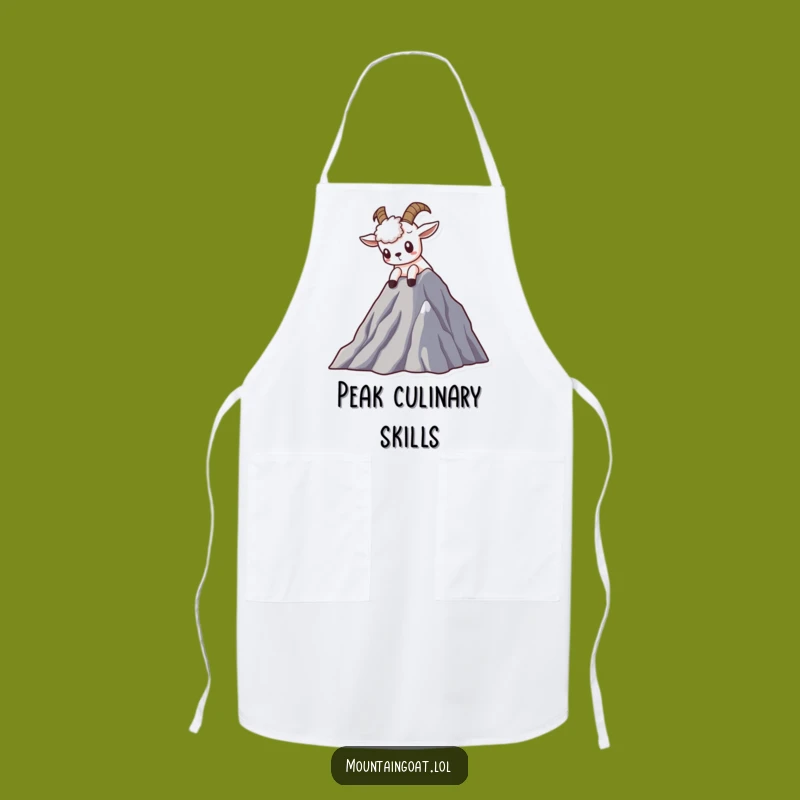 Funny Curious Goat Apron - Kawaii Mountain Explorer Wear for Kitchen Adventures