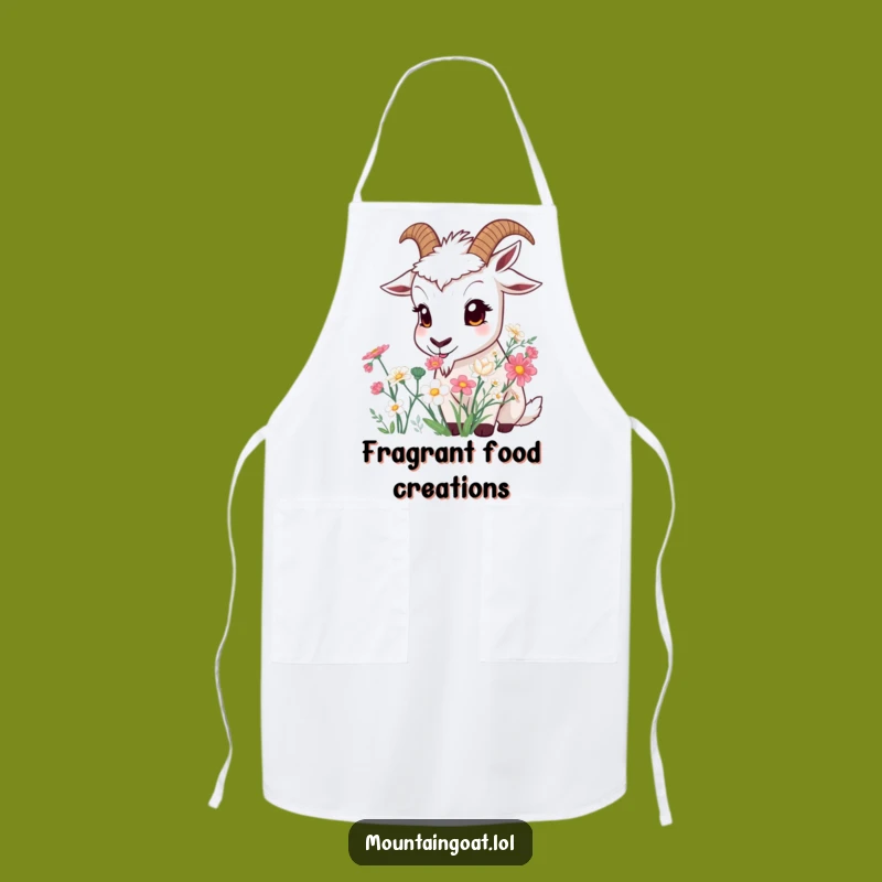 Funny Curious Goat Flower Apron - Kitchen Goat Gardener Gift!