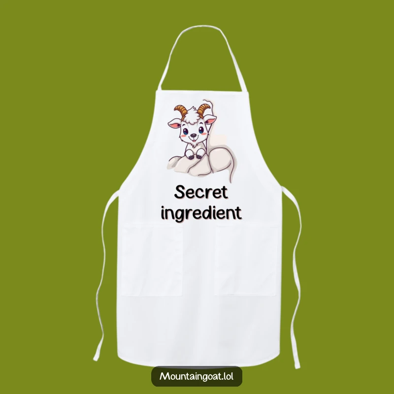 Funny Curious Goat Peeking Apron - Kitchen Fun & Humorous Cooking
