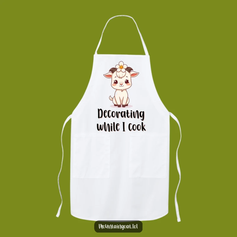 Funny Goat Flower Head Apron: Cook Up Laughter in the Kitchen Funny Gift