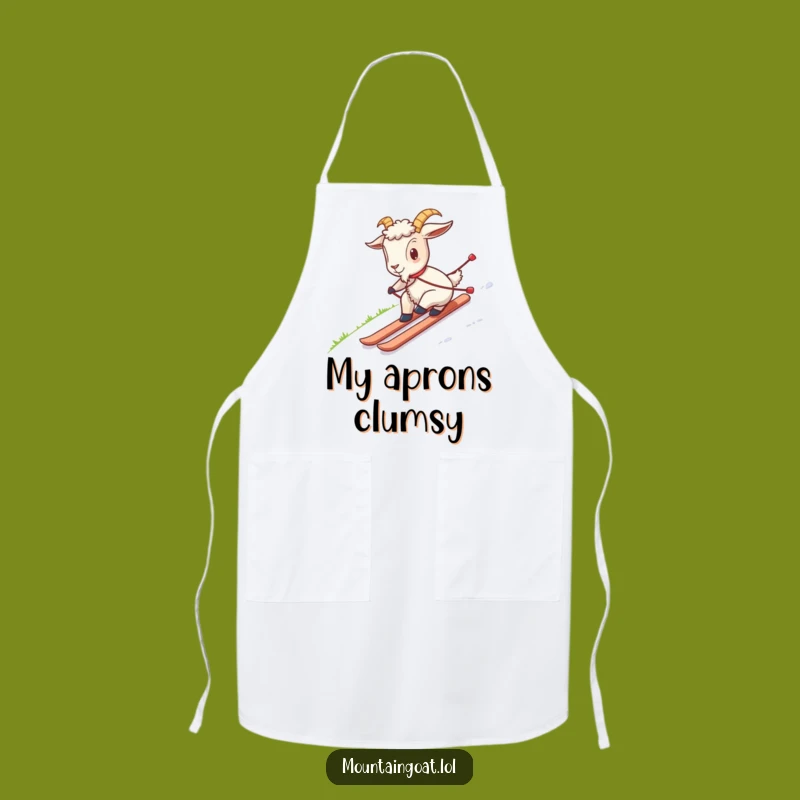 Funny Goat Grass Skiing Apron: Cook Up Some Laughs in the Kitchen