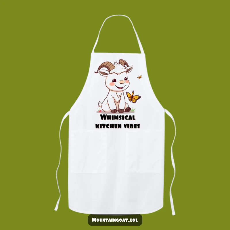 Funny Kawaii Goat & Butterfly Apron: Cook with a Silly Smile