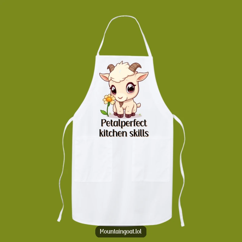 Funny Kawaii Goat Flower Sniff Apron - Garden Humor Gift