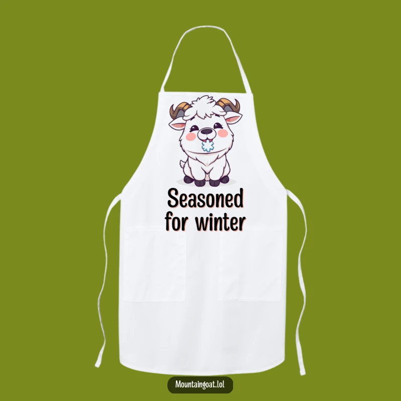 Funny Kawaii Goat Snowflake Apron: Cook Up Smiles in the Kitchen