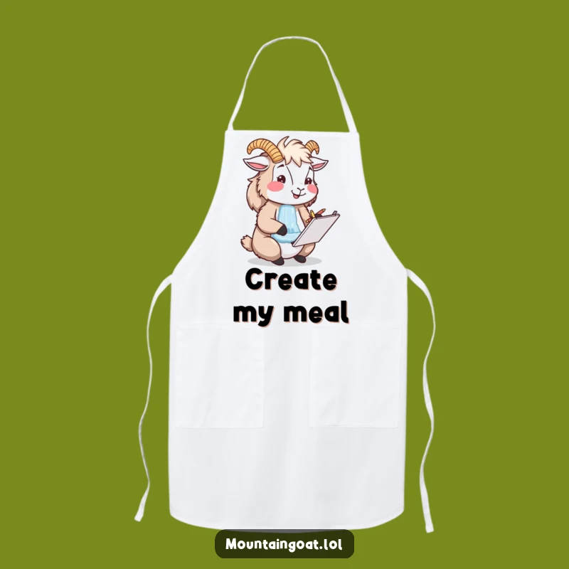 Funny Mountain Goat Artist Apron - Create with Charm Nature Lover Gift