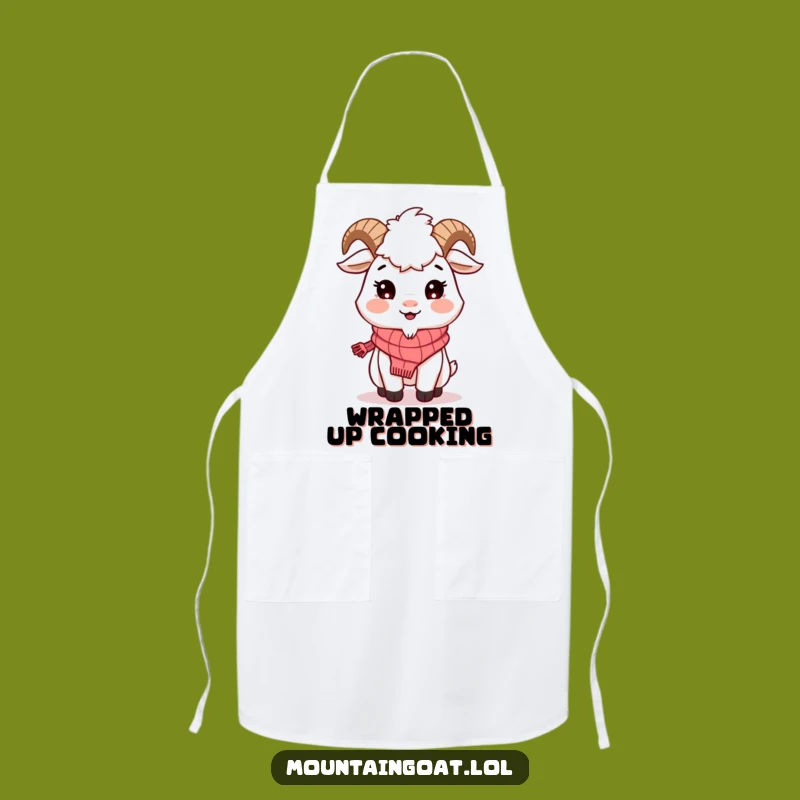 Funny Mountain Goat Scarf Apron: Cook with Cozy Charm!