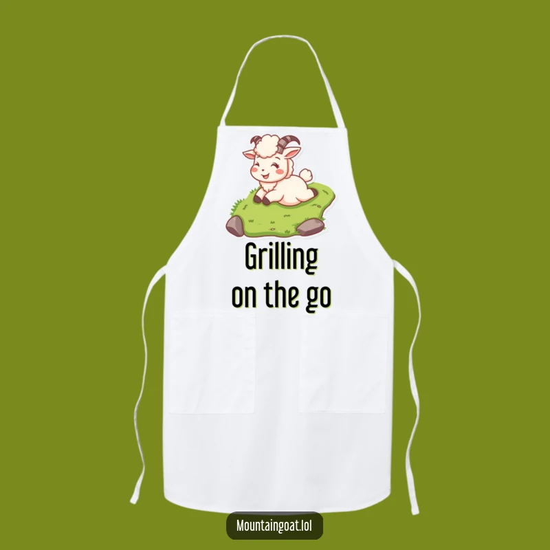 Funny Mountain Goat Sliding Apron: Adventure Chef Gift for Joyful Cooking