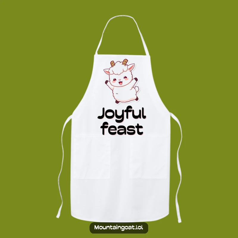Funny Joyful Goat Leap Apron - Kitchen Fun & Humorous Chef Wear