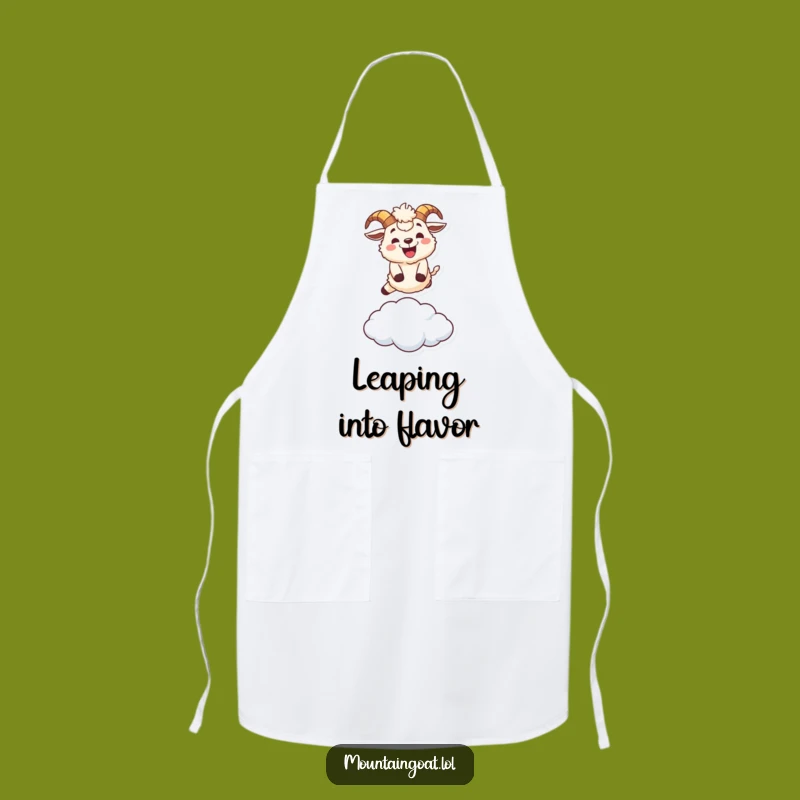 Funny Mountain Goat Apron: Cook with a Grinning Goat's Leap!