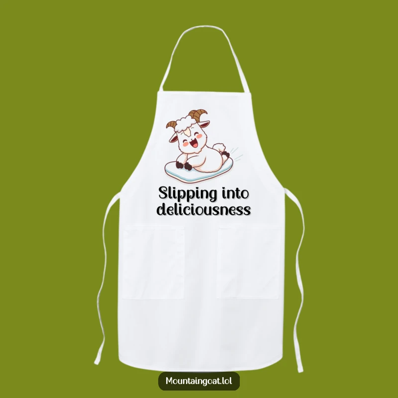 Funny Mountain Goat Belly Slide Apron - Kitchen Comedy Gift