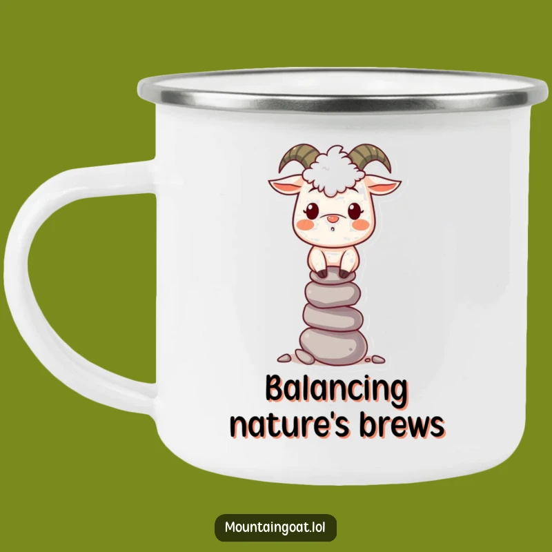 Durable Funny Mountain Goat Pebble Mug - Outdoor Goat Adventure Gift!