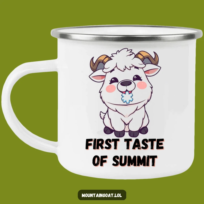 Funny Kawaii Goat Snowflake Camping Mug: Adventure Fuel for Snowy Trails