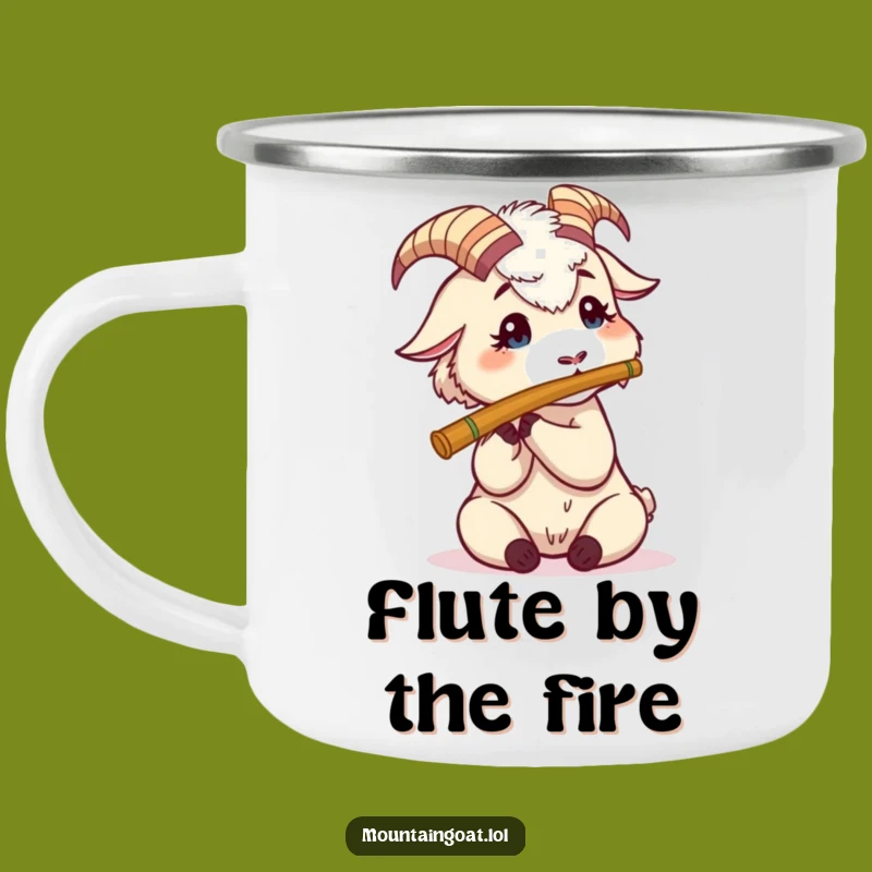 Funny Mountain Goat Flute Camping Mug: Campfire Tunes and Laughter!