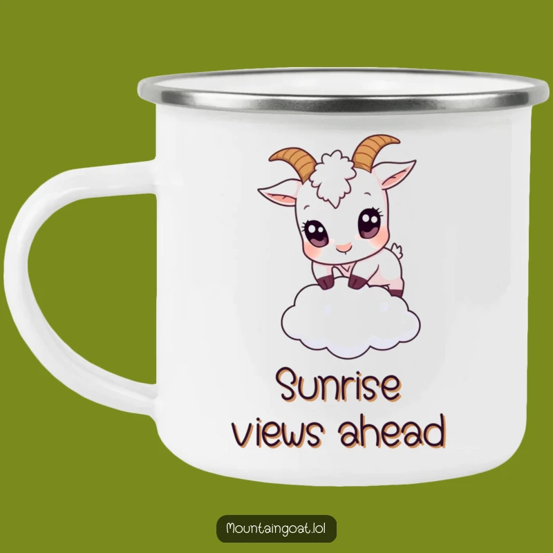Funny Big Eyes Goat Camping Mug: Hilarious Outdoor Dreamer's Companion