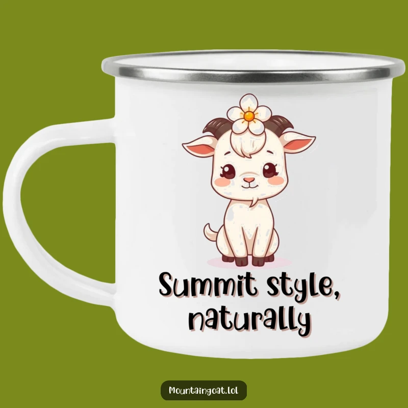 Funny Goat Flower Head Camping Mug: Adventure Fuelled by Whimsical Humor Funny Gift