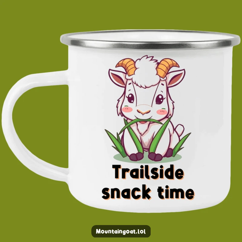 Funny Goat Munching Camping Mug: Happy Sips in Nature