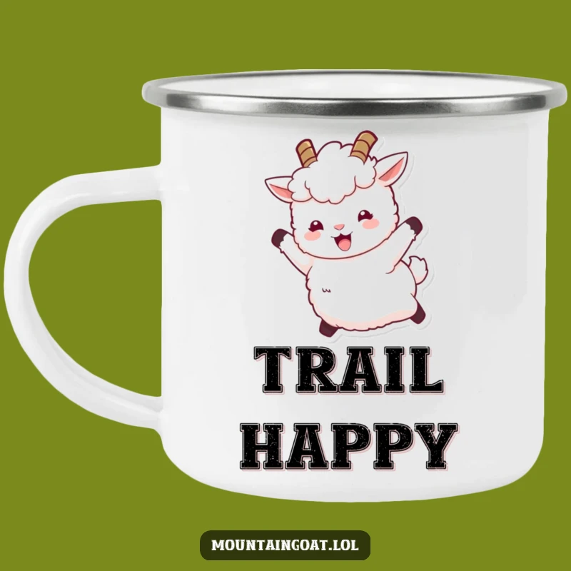 Funny Joyful Goat Leap Camping Mug - Energetic Trail Companion