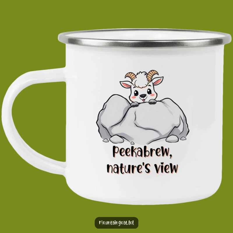 Funny Kawaii Mountain Goat Camping Mug: Adventure Mischief, Rugged Funny Gift