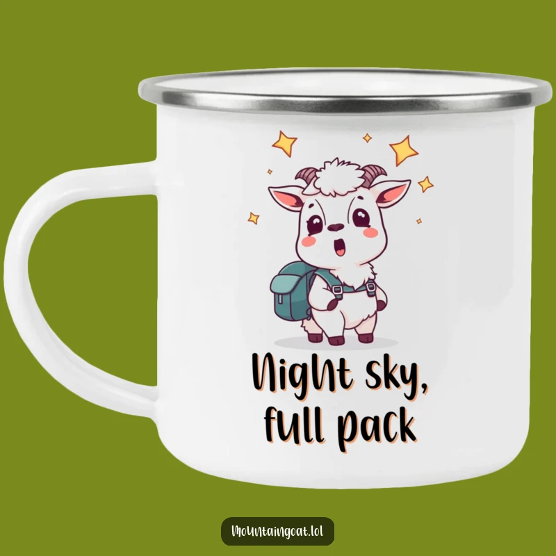 Funny Starry Night Goat Camp Mug - Adventure Humor Gift for Stargazers