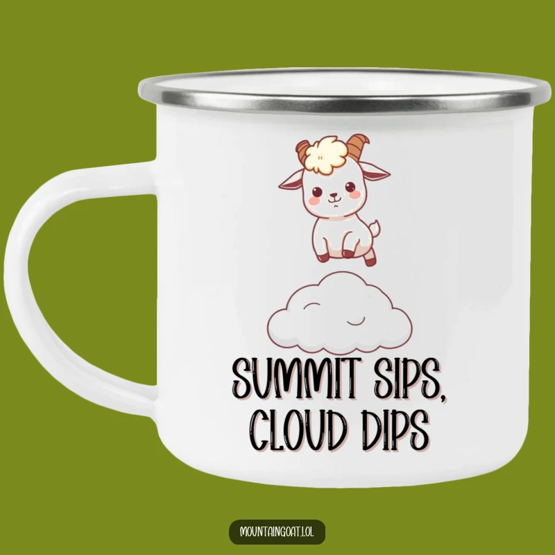 Funny Kawaii Mountain Goat Cloud Leap Camping Mug - Adventure Humor Gift