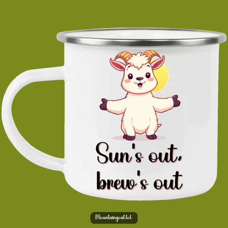 Funny Kawaii Goat Camping Mug: Sunshine Adventures, Durable Funny Gift