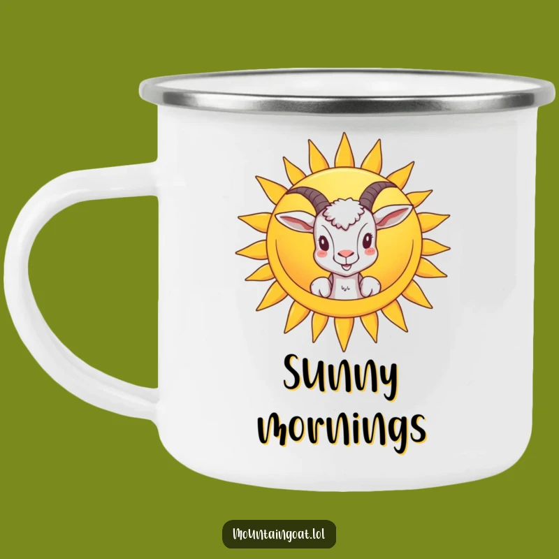 Durable Funny Goat Peeking Sun Camping Mug: Adventure with a Sunny Outlook