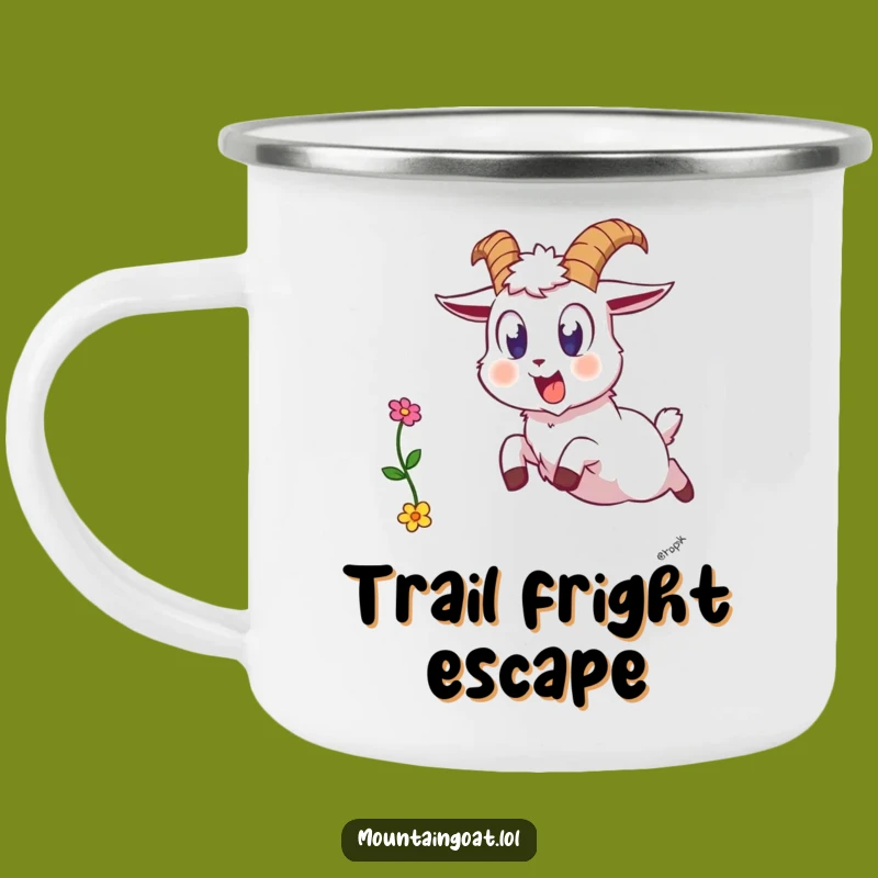 Funny Startled Goat Camp Mug - Outdoor Surprise Flower Gift