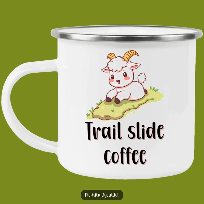Funny Kawaii Goat Sliding Camping Mug: Adventure Fuel
