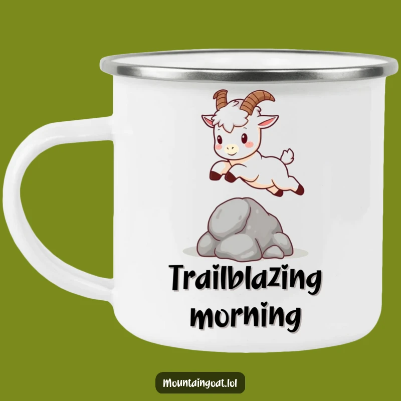 Funny Kawaii Mountain Goat Camping Mug - Rugged & Cute Outdoor Adventure Gift