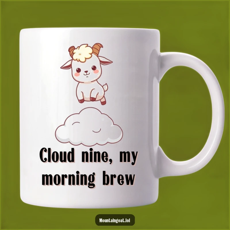 Funny Kawaii Mountain Goat Cloud Leap Mug - Adorable Gift for Goat Lovers