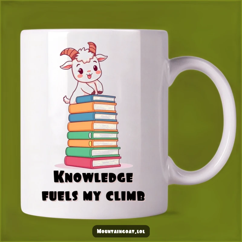 Funny Book Climbing Goat Mug: A Determined Loaf's Cheerful Ascent Gift