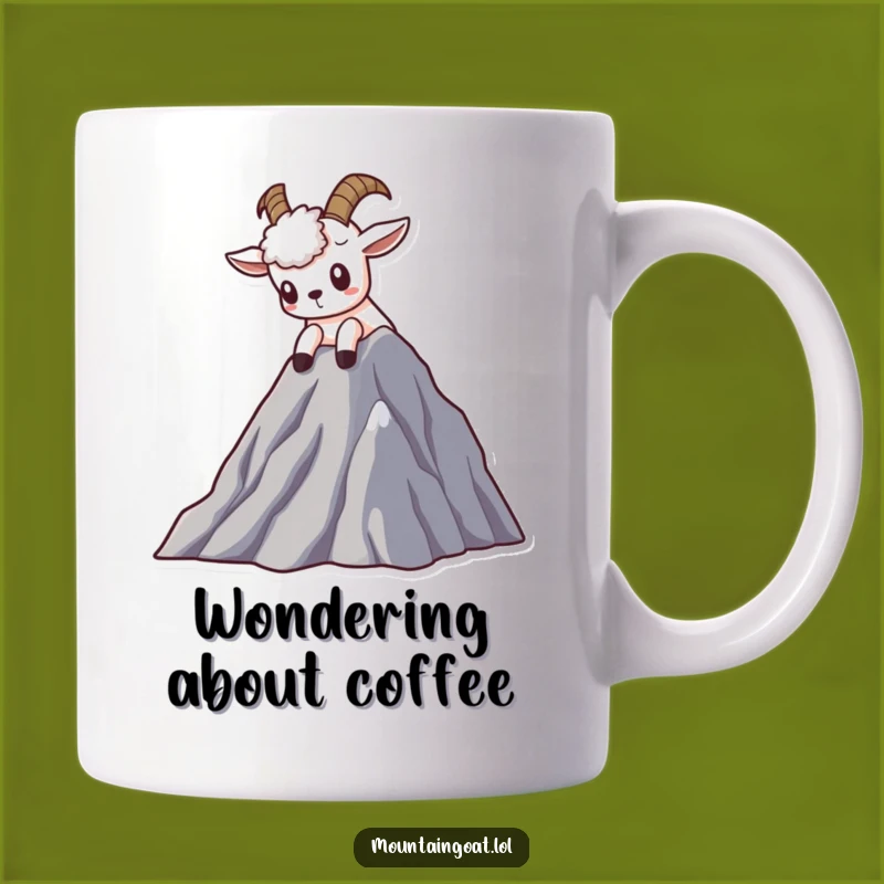 Funny Curious Goat Mug - Kawaii Mountain Explorer Gift for Adventurous Souls