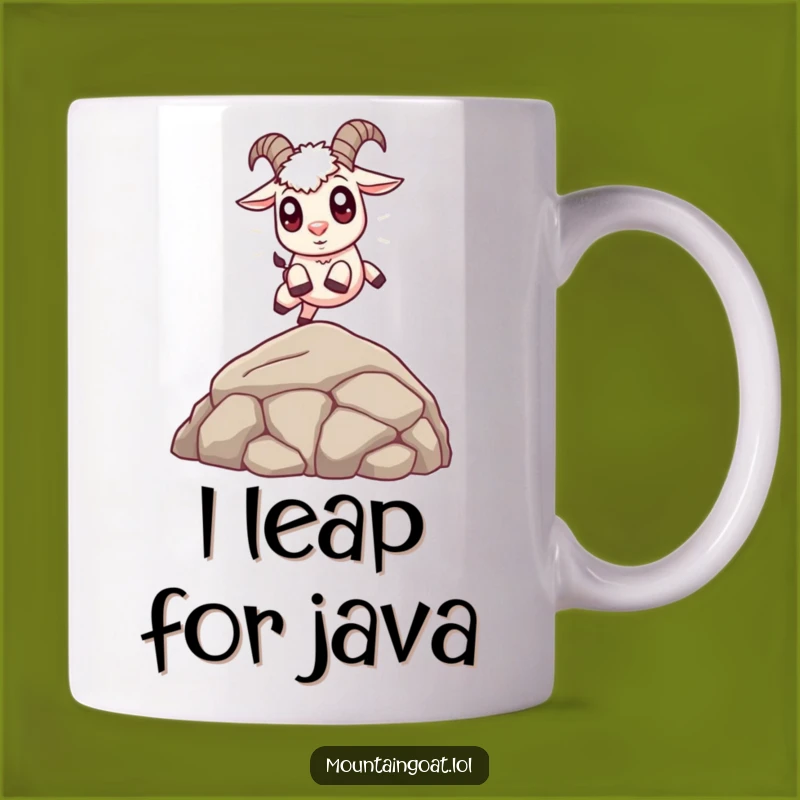 Funny Cute Goat Leaping Mug: Adorable Character Gift for Animal Lovers