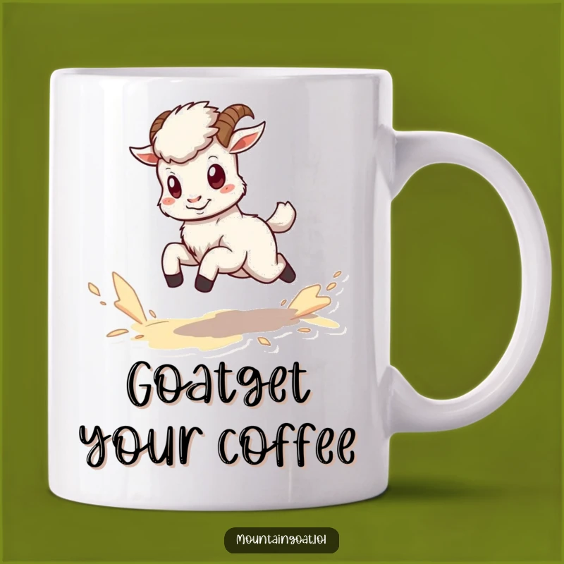 Funny Kawaii Goat Dust Mug - Hilarious Energetic Animal Gift