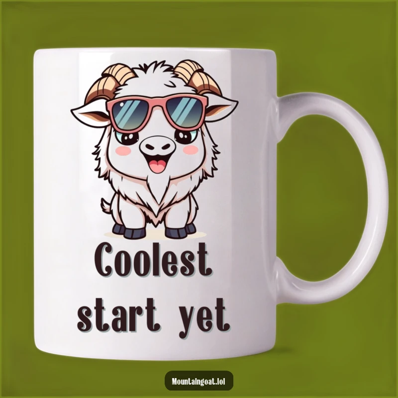 Funny Kawaii Goat Mug - Adorable Sunglasses Mountain Goat Gift for Cool Vibes