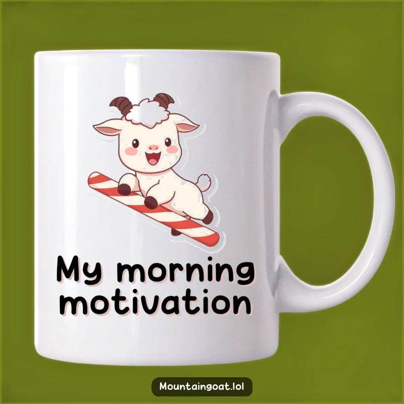 Funny Kawaii Mountain Goat Candy Cane Leap Mug: Adorable & Hilarious Gift Idea
