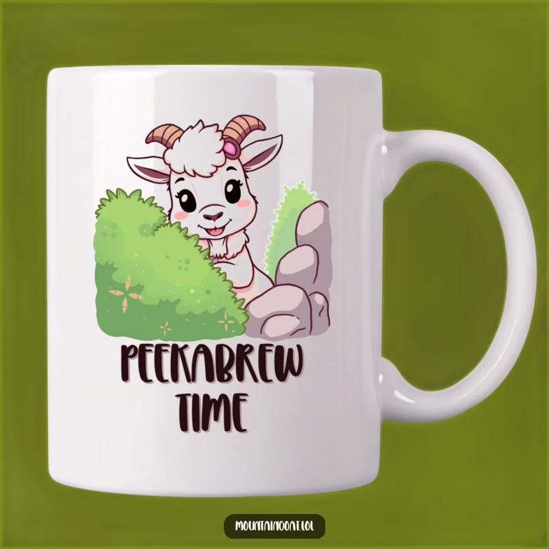 Funny Mountain Goat Hide-and-Seek Mug: Mischievous Goat Grin, Perfect Humorous Gift