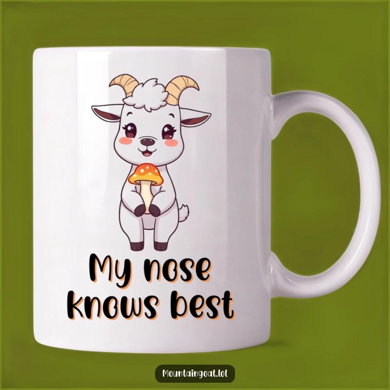 Funny Mountain Goat Mushroom Balance Mug: A Hilarious Gift for Nature Lovers!