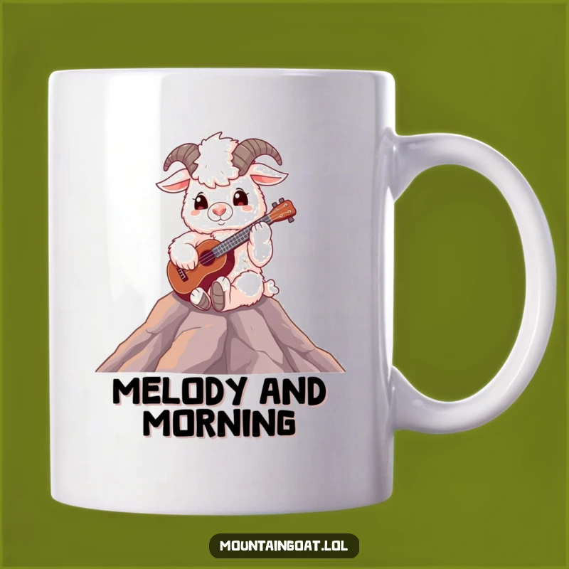 Funny Mountain Goat Musician Mug - Fluffy Ukulele Player Humor Gift