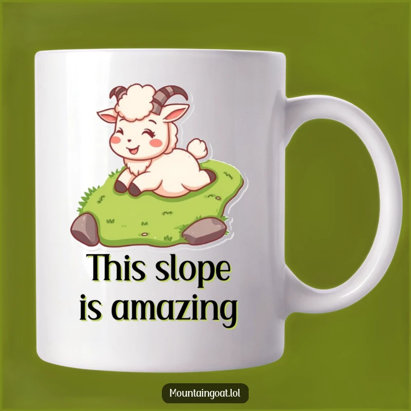 Funny Mountain Goat Sliding Mug: Joyful Descent Gift for Thrill Seekers