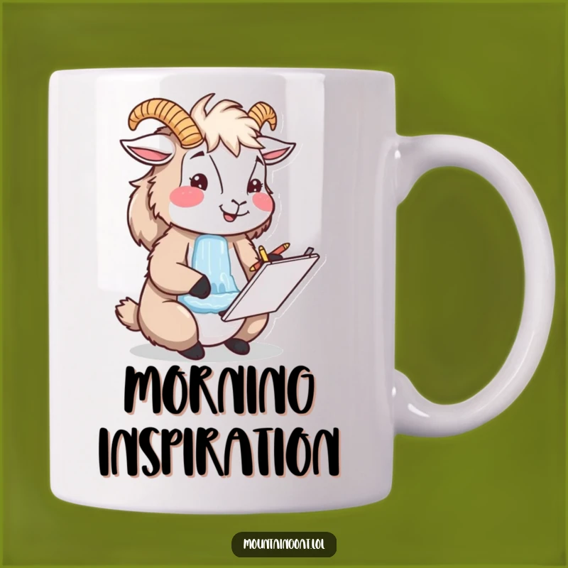 Funny Mountain Goat Artist Mug - Creative Wanderer Sketching Humor Gift
