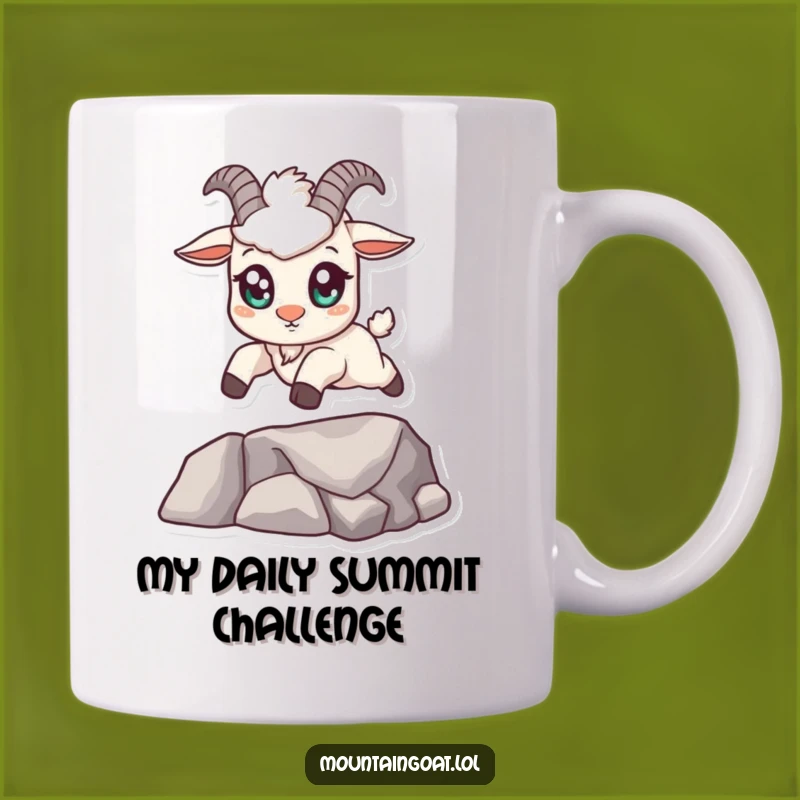 Funny Kawaii Mountain Goat Leaping Mug - Adorable Animal Coffee Cup for a Joyful Gift