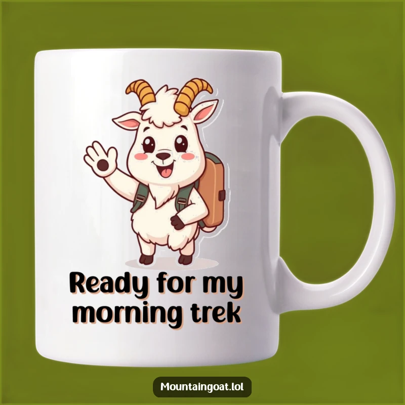 Funny Mountain Goat Mug - Friendly Traveler Character Gift Idea