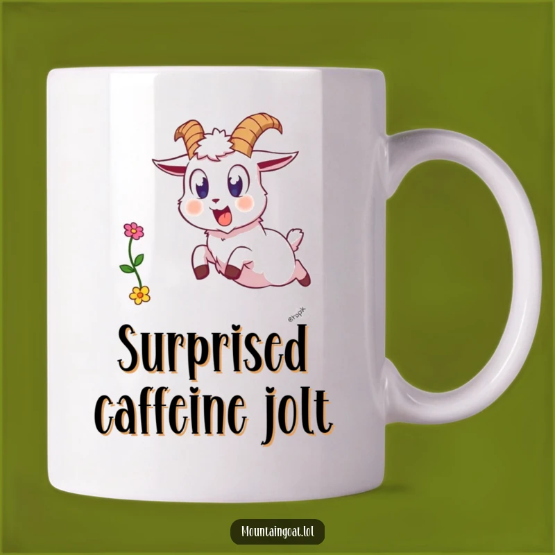 Funny Startled Goat Mug - Surprise Flower Drop Gift