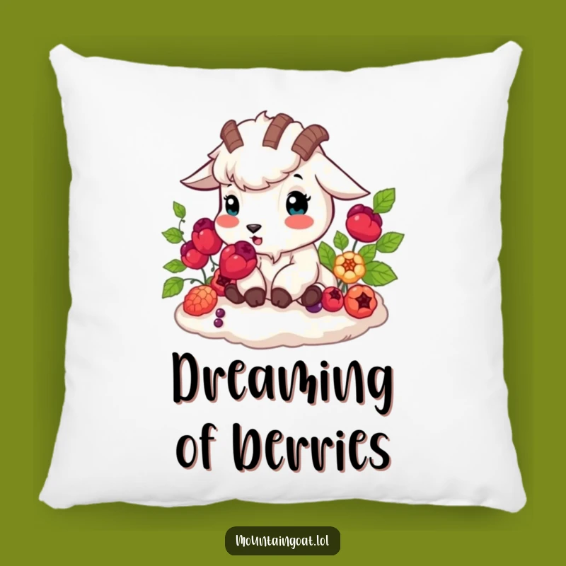 Funny Mountain Goat Berry Pillow: Cozy Nature, Gift