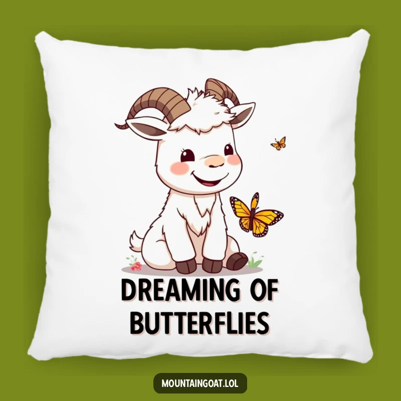 Funny Kawaii Goat & Butterfly Pillow: Comfy & Silly Decor